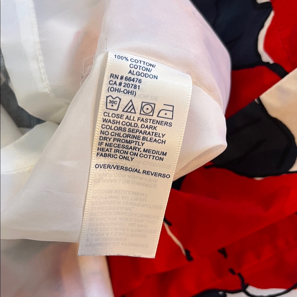 Vintage Tommy Hilfiger Ultra Bold Red Blue Floral Cotton Shift sz4 Made in Oman - Picture 8 of 9